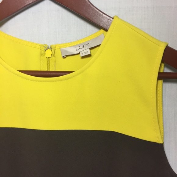 LOFT Lime Green ColorBlock Flounce DropWaist Dress - Picture 5 of 7